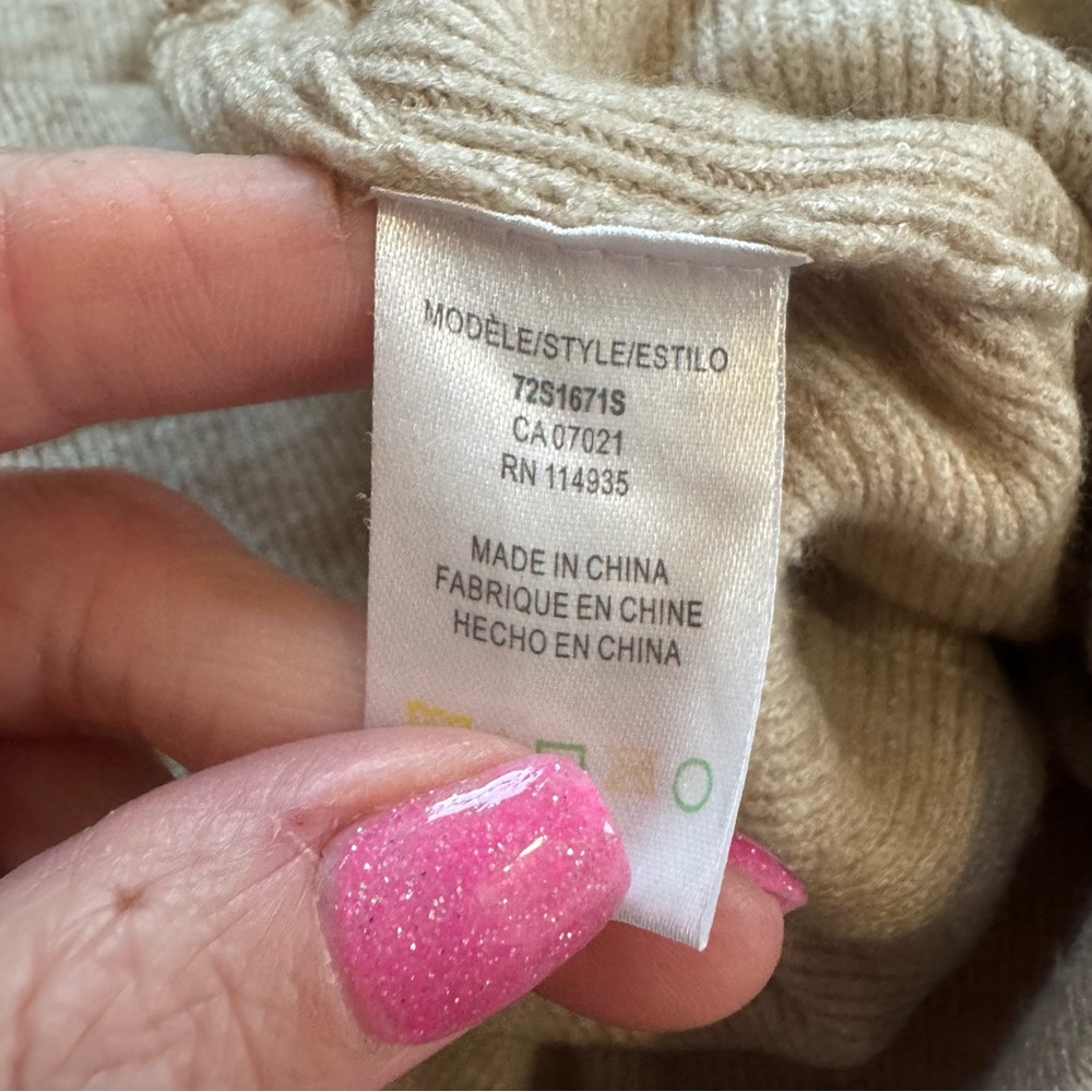 RD Style Beige Knitted Drawstring Pull On Jogger Pants Fuzzy Anthropologie L - Picture 6 of 10